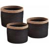 Cache pot rond jute lot noir blanc